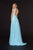 Angela & Alison - 91070 Lace Jewel Neck Chiffon A-line Dress In Blue