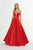 Angela & Alison - 91071 Deep Sweetheart Satin A-line Dress In Red