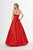 Angela & Alison - 91071 Deep Sweetheart Satin A-line Dress In Red
