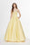 Angela & Alison - 91071 Deep Sweetheart Satin A-line Dress In Yellow