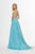Angela & Alison - 91076 Embellished Deep V-neck Tulle Ballgown In Blue and Green