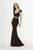 Angela & Alison - 91081 Crystal Embellished Two Piece Gown In Black