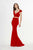 Angela & Alison - 91081 Crystal Embellished Two Piece Gown In Red