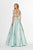 Angela & Alison - 91082 Embellished V-neck Printed A-line Dress In Green