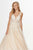 Angela & Alison - 91085 Lace Embroidered Deep V-neck Tulle Aline Dress In Neutral