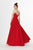 Angela & Alison - 91087 Embellished V-neck A-line Dress In Red