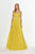 Angela & Alison - 91087 Embellished V-neck A-line Dress In Yellow