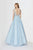 Angela & Alison - 91088 Embroidered Deep Sweetheart A-line Dress In Blue