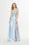 Angela & Alison - 91095 Two Piece Bedazzled Charmeuse A-line Dress In Blue