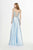 Angela & Alison - 91095 Two Piece Bedazzled Charmeuse A-line Dress In Blue