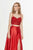 Angela & Alison - 91095 Two Piece Bedazzled Charmeuse A-line Dress In Red