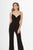 Angela & Alison - 91098 Plunging V-neck Stretch Crepe Jumpsuit In Black