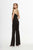 Angela & Alison - 91098 Plunging V-neck Stretch Crepe Jumpsuit In Black