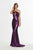 Angela & Alison - 91100 Halter Metallic Shimmer Trumpet Dress In Purple