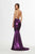 Angela & Alison - 91100 Halter Metallic Shimmer Trumpet Dress In Purple