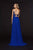Angela & Alison - 91101 Sequined V-neck Chiffon A-line Dress In Blue