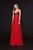 Angela & Alison - 91101 Sequined V-neck Chiffon A-line Dress In Red