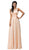 Dancing Queen - 9111 Ruched Illusion Lace Scoop Chiffon Prom Dress In Orange