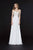 Angela & Alison - 91114 Embroidered Sweetheart Chiffon A-line Dress In White