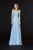 Angela & Alison - 91114 Embroidered Sweetheart Chiffon A-line Dress In Blue
