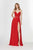 Angela & Alison - 91118 Plunging Sweetheart Chiffon A-line Dress In Red