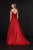 Angela & Alison - 91120 Cap Sleeve V-neck Soft Satin A-line Dress In Red