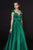 Angela & Alison - 91120 Cap Sleeve V-neck Soft Satin A-line Dress In Green