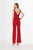 Angela & Alison - 91121 Lace Plunging V-neck Ruffled Peplum Jumpsuit In Red