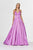 Angela & Alison - 91122 Embellished Plunging V-neck Satin A-line Dress In Purple