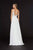 Angela & Alison - 91123 Embroidered V-neck Chiffon A-line Dress In White
