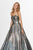 Angela & Alison - 91127 Metallic Stretch Jersey Ballgown In Silver