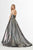 Angela & Alison - 91127 Metallic Stretch Jersey Ballgown In Silver