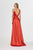 Angela & Alison - 91129 Plunging V-Neck Charmeuse Gown In Red