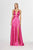 Angela & Alison - 91129 Plunging V-Neck Charmeuse Gown In Pink