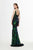Angela & Alison - 91130 Multicolor Sequined V-neck Trumpet Dress In Blue and Green