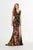 Angela & Alison - 91130 Multicolor Sequined V-neck Trumpet Dress In Multi-Color