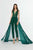 Angela & Alison - 91131 Embellished Deep V-neck Fitted Jumpsuit In Green