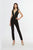 Angela & Alison - 91131 Embellished Deep V-neck Fitted Jumpsuit In Black