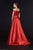 Angela & Alison - 91132 Ruched Off-Shoulder Charmeuse A-line Dress In Red