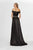 Angela & Alison - 91132 Ruched Off-Shoulder Charmeuse A-line Dress In Black