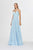 Angela & Alison - 91133 Lace V-neck Chiffon A-line Dress In Blue