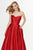 Angela & Alison - 91136 Strapless Pleated Chiffon A-line Dress In Red