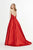 Angela & Alison - 91136 Strapless Pleated Chiffon A-line Dress In Red