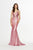 Angela & Alison - 91138 Crystal Beaded Deep V-neck Trumpet Gown In Pink