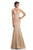 Johnathan Kayne - 9113 Embellished High Neck Trumpet Dress In Gold
