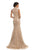 Johnathan Kayne - 9113 Embellished High Neck Trumpet Dress In Gold