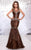 MNM Couture - 9116 Shimmering Mermaid Evening Dress in Brown
