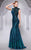 MNM Couture - 9117 Lace Embellished High Halter Dress In Blue