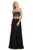 Johnathan Kayne - 9117 Embellished Chiffon A-line Dress With Train In Black