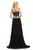 Johnathan Kayne - 9117 Embellished Chiffon A-line Dress With Train In Black
